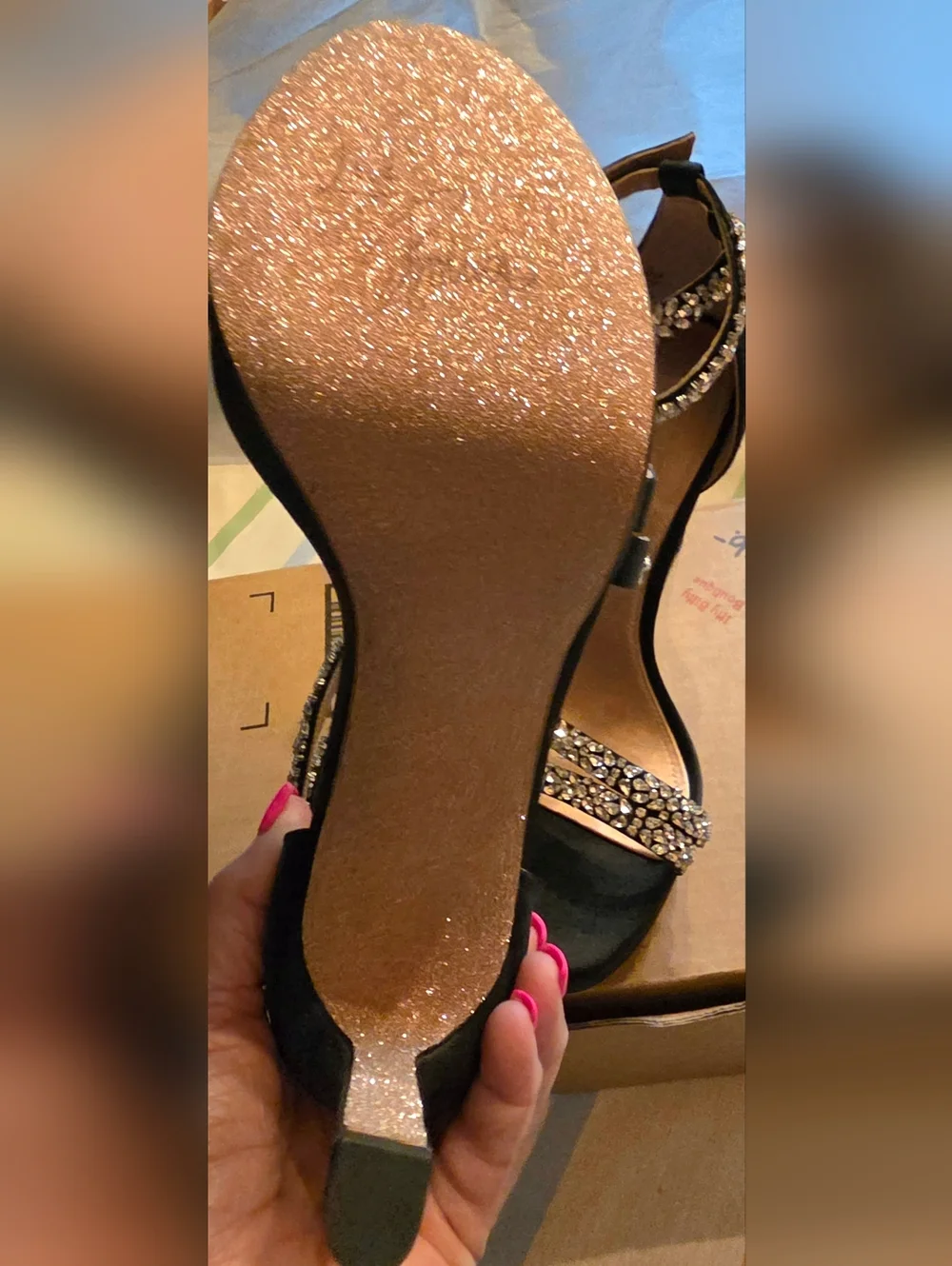 NEW! Pnina Tornai Women's Black Crystal-Strap High Heel Sandals - Picture 7 of 11